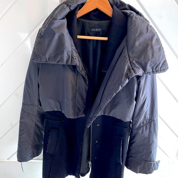 IKKS wool coat with overlay mid jacket - Picture 2 of 7